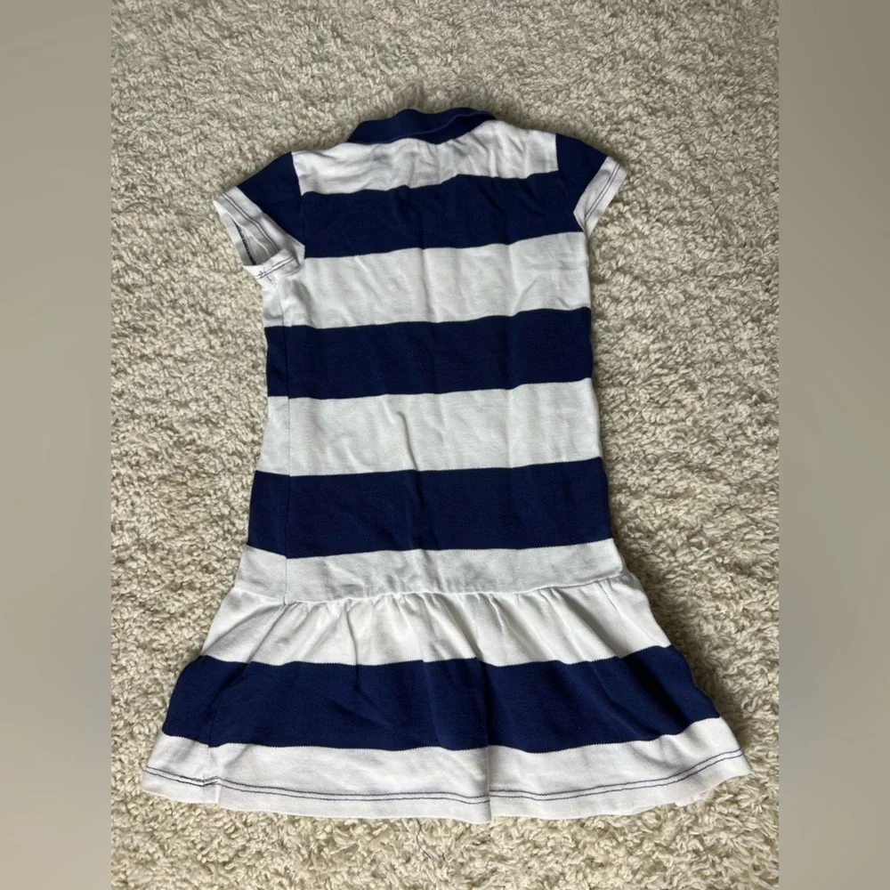 Girls 6X Carters Striped Navy and White Dress